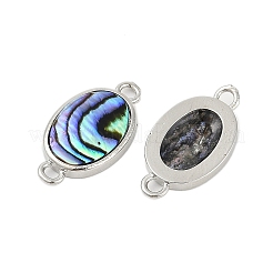 Messing Pavé natürliche Paua Muschel Verbinder Charms&nbsp;LS-KK-M299-01E-P