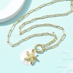 Sommer Strand 304 Edelstahl Anhänger Büroklammer Kette Halsketten&nbsp;STAS-Z105-07G-01