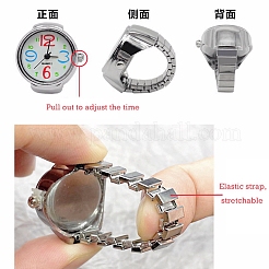 201 relojes con anillo de dedo y correa elástica de acero inoxidable&nbsp;WACH-G018-01P-02