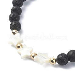 Runde Perlenarmbänder aus natürlichem Lavagestein&nbsp;BJEW-JB09877-01