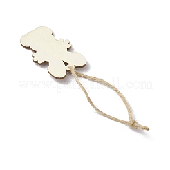 8 décoration suspendue en bois imprimé sur le thème de Pâques&nbsp;HJEW-JM02919