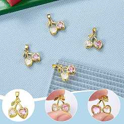 5 ciondoli in ottone con micro pavé di zirconi cubici&nbsp;KK-SZ0003-05