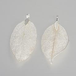 Gros pendentifs de feuille naturelle galvanisés&nbsp;IFIN-Q119-03A