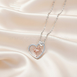 Collane con pendente in ottone micro pavé di zirconi chiari&nbsp;FS-WGB309C-01