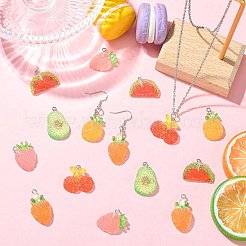 60 pendentif en résine transparente sur le thème des fruits&nbsp;RESI-CJ0005-31