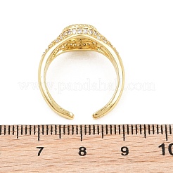 Manschettenringe aus Messing mit Mikropavé-Zirkonia für Damen&nbsp;LS-CU-CBA0A21-04G
