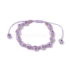 Bracelets tressés en perles de verre contre le mauvais œil pour hommes et femmes&nbsp;BJEW-MZ00160-05