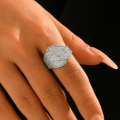 Fingerringe aus Messing mit Mikropavé-Kubikzirkonia für Damen&nbsp;HZ2208