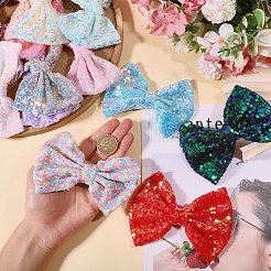 15 Stück Schleifen aus Polyester und Pailletten&nbsp;DIY-WH0622-625
