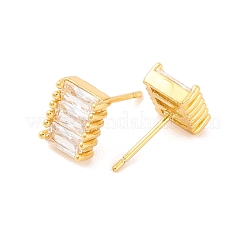 Ohrstecker aus Messing mit Mikropavé-Zirkonia für Damen&nbsp;EJEW-U015-04G-01