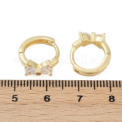 Orecchini a cerchio con fiocco in ottone e micro pavé di zirconi cubici trasparenti&nbsp;EJEW-L299-04G