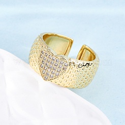 Anneaux de manchette en laiton micro pave zircone cubique&nbsp;RJEW-U047-18G
