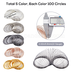 500 Stück 5 Farben Stahl Memory Draht&nbsp;FIND-SP0002-10
