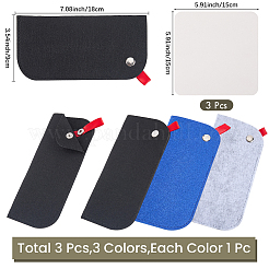 Étui à lunettes rectangulaire en feutre bicolore (3 pièce)&nbsp;AJEW-CN0007-36A