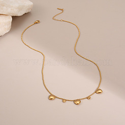 Collares con colgante de corazón de acero inoxidable 304 y cadena de bolitas para mujer&nbsp;WGC4D8C-02