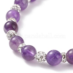 Bracelets extensibles de perles de jade de malaisie naturelle ronde&nbsp;BJEW-JB09128