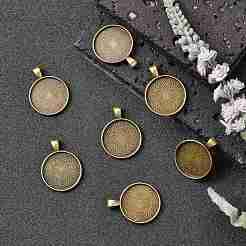 Pendente basi di cabochon in lega stile tibetano &nbsp;TIBEP-Q045-048AB-NR