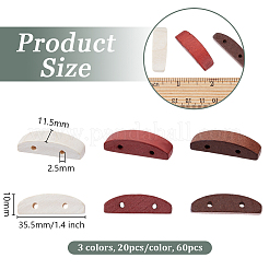 60 Stück 3 Farben Schima Holz Mehrstrangglieder&nbsp;FIND-OC0013-36