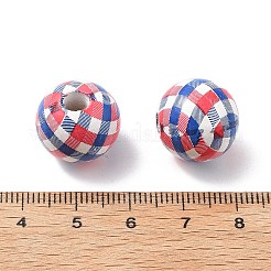 Perles européennes en bois sur le thème de la fête de l'indépendance&nbsp;WOOD-I014-01B