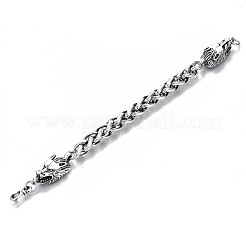 Bracelets de chaîne de blé en alliage pour hommes&nbsp;BJEW-T014-07AS