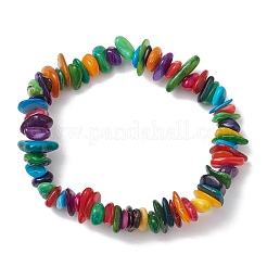 2 pz braccialetti elastici con perline di conchiglie naturali&nbsp;BJEW-JB11244