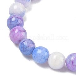 Braccialetti elasticizzati da donna con perline di vetro craquelé opaco da 10 mm&nbsp;BJEW-PH01823-05