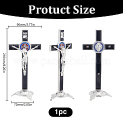 Décorations de crucifix de saint Benoît en alliage émaillé&nbsp;AJEW-WH0752-416A