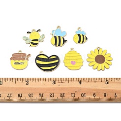 14 pieza de 7 estilos de colgantes de esmalte de aleación con temática de abejas&nbsp;FIND-FP0002-83