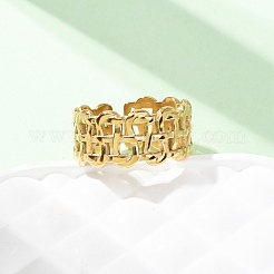 Anillos de puño abiertos de acero inoxidable 304 para mujer&nbsp;RJEW-K309-10C-G