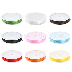 10 Rolle 10 Farben flache elastische Kristallschnur&nbsp;EW-YW0001-08