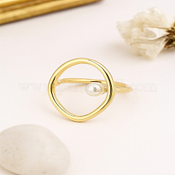 1pc Ionenbeschichtung (IP) 304 Edelstahl ovale Manschette Fingerringe für Frauen&nbsp;RJEW-LP0002-78