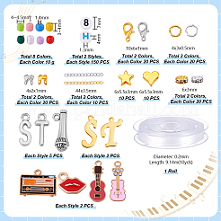 DIY-Sets zum Basteln von Glas- und Acrylperlen sowie Bettelarmbändern aus Edelstahl&nbsp;DIY-PH0029-20