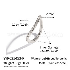 Fingerringe aus Edelstahl 304 mit Mikropavé-Fassung und Zirkonia für Damen&nbsp;DV2865-2