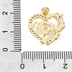 Pendenti in ottone con micro pavé di zirconi cubici per la festa della mamma&nbsp;KK-E802-37