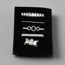 5 Stück 5 Stil Rechteck & Bowknot Zink Kristall Strass Uhrenarmband Charms Set&nbsp;FIND-WH0117-66A-P