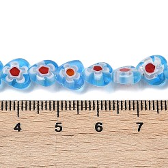 Chapelets de perles vernissées de millefiori manuelles&nbsp;LAMP-G166-15G