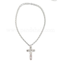Gothic-Stil Kreuz 304 Edelstahl schwarz Emaille Anhänger byzantinischen Kette Halsketten für Männer&nbsp;FS-WG287BB-01