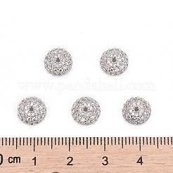 Demi apetalous round / dôme micro cuivres ouvrent zircone cubique caps&nbsp;X-ZIRC-D062-P
