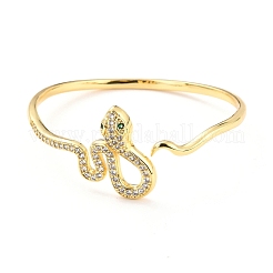 Bracelet manchette bling serpent zircon cubique&nbsp;BJEW-D448-13G-RS