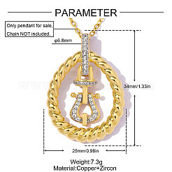 Pendentifs en laiton zircon cubique transparent&nbsp;CU-OY001-82G