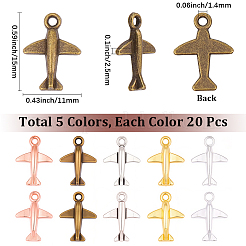 100pcs 5 colgantes de aleación de estilo tibetano de colores&nbsp;TIBEP-SC0003-57
