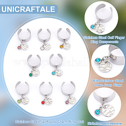 8 Stück 8-farbiges Geburtsstein-Strass-Set und flache&nbsp;RJEW-AB00004