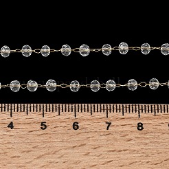 Colliers pour femmes en acier inoxydable 304 avec perles rondelles en verre facettées&nbsp;NJEW-G195-01G-12