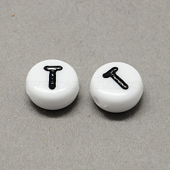 Weiße und schwarze Acryl-Buchstabenperlen mit horizontalem Loch&nbsp;LS-SACR-Q101-01T