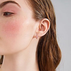 Aretes de aro gruesos con rayas esmaltadas&nbsp;JE1110H