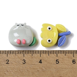 Blume/Schnecke/Kaninchen lustige Cartoon undurchsichtige Harz-Decoden-Cabochons&nbsp;X-CRES-P031-B