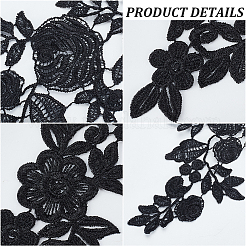 4 paire de 2 appliqués en tissu de broderie en polyester à fleurs à repasser/coudre&nbsp;DIY-GF0008-83
