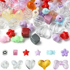 106 Stück 11 Stile transparente Acrylperlen in gemischten Farben mit stark dehnbarem&nbsp;OACR-FS0001-60