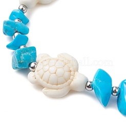 2 braccialetti da donna con perline intrecciate in turchese sintetico e magnesite naturale in 2 stili&nbsp;BJEW-JB10202