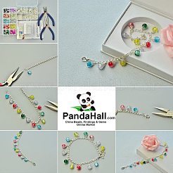 Anhänger aus Crackle-Glas mit Einbrennlack&nbsp;CCG-PH0002-07